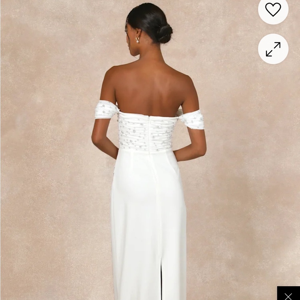 Lulu's Strapless White Dress - Picture 2 of 7